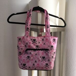 Pink Heart Crossbone Shoulder Bag Handbag Handmade